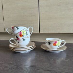 Kate Spade Waverly Pond Tea Set Cups & Saucers